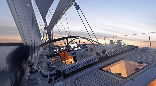 Hallberg Rassy 55 cockpit ©  SW
